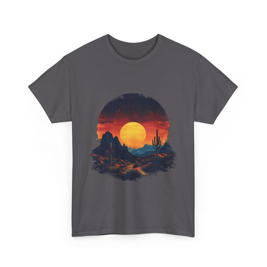 Sunset desert scene on charcoal country t-shirt – Rugged Rhythm