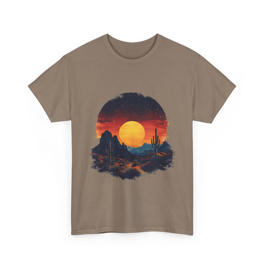 Sunset desert print on sand brown western t-shirt – Rugged Rhythm